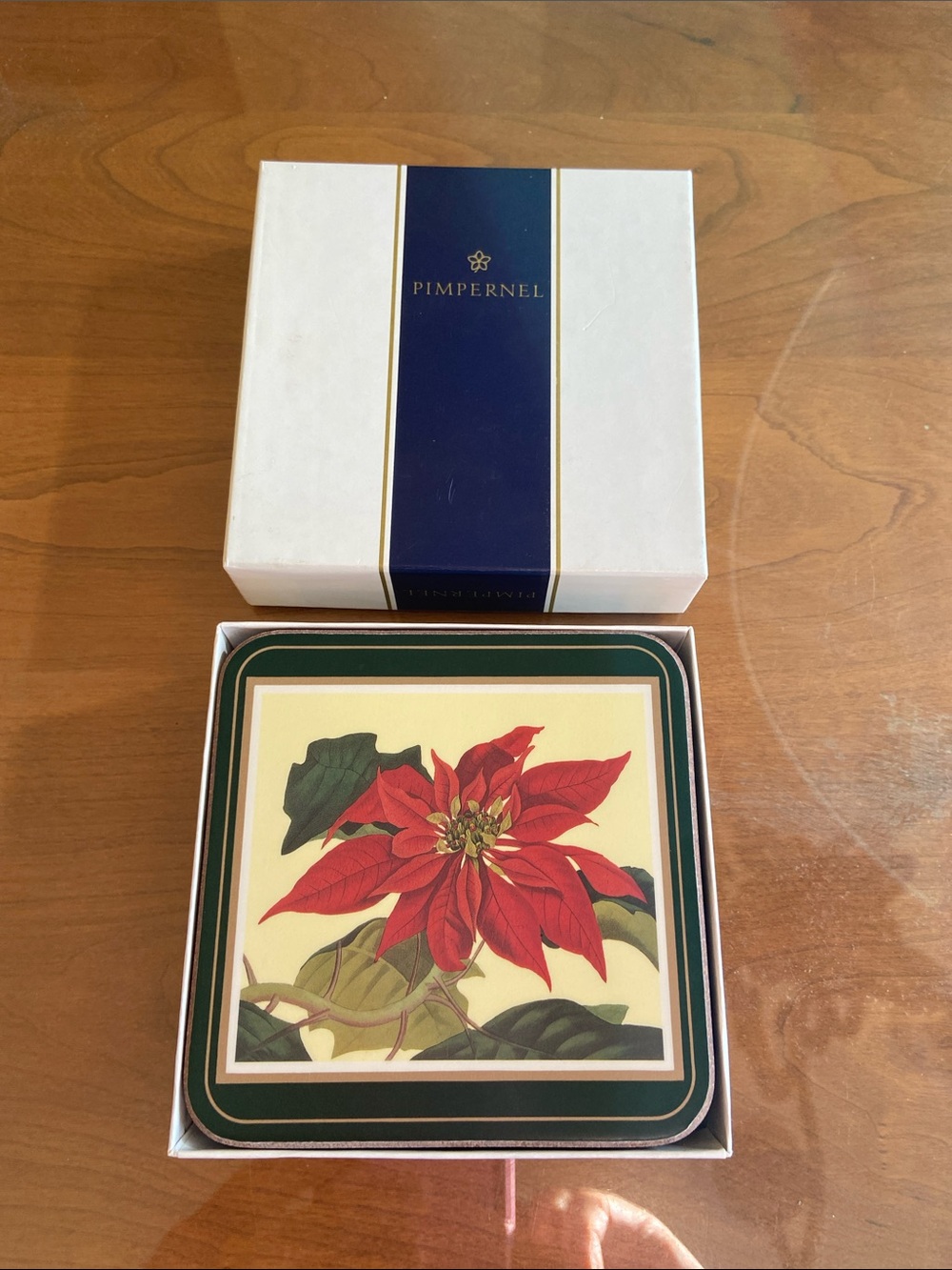 Vintage Pimpernel Poinsettia Coasters Design 9534 Brand New in Original Box